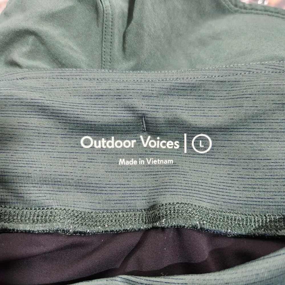 Outdoor Voices Womens RecTrek Shorts Size L Green Running Athletic Polyester